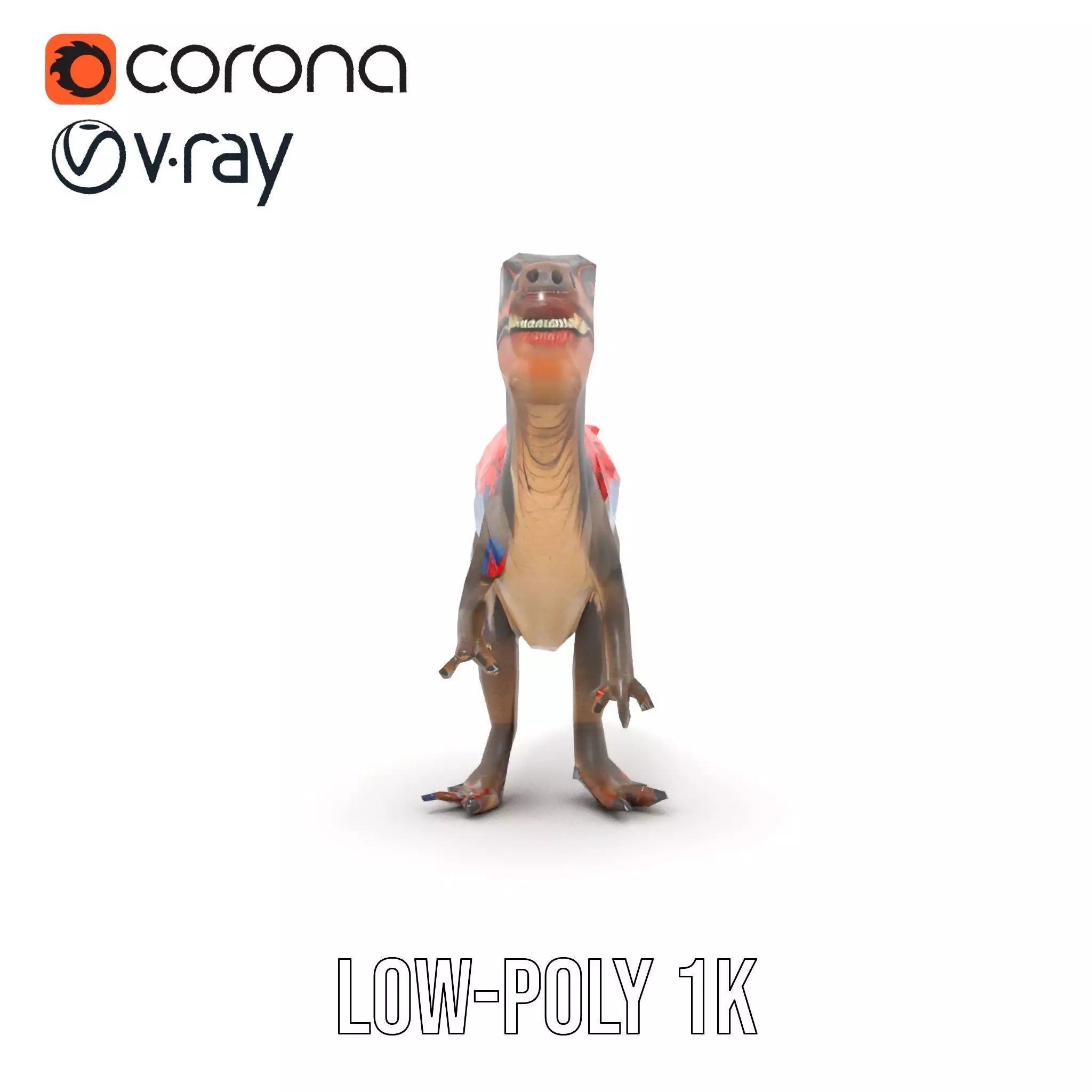 Fiery Feathered Dinosaur model pack Low-poly 3D model_15