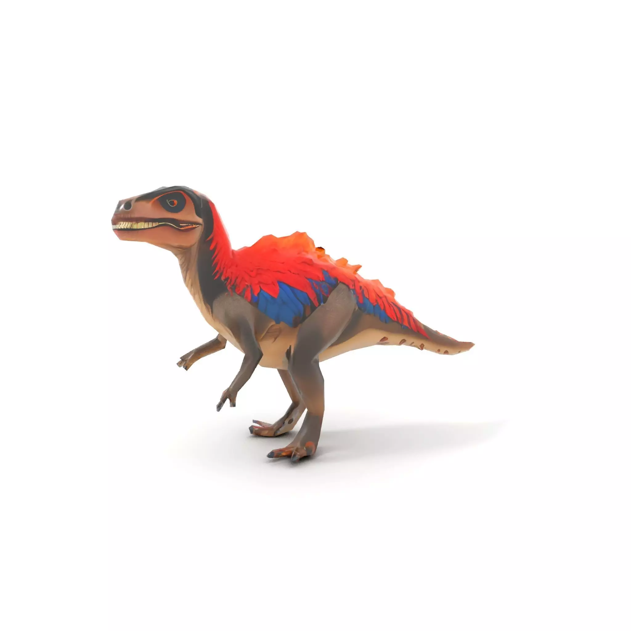Fiery Feathered Dinosaur model pack Low-poly 3D model_26