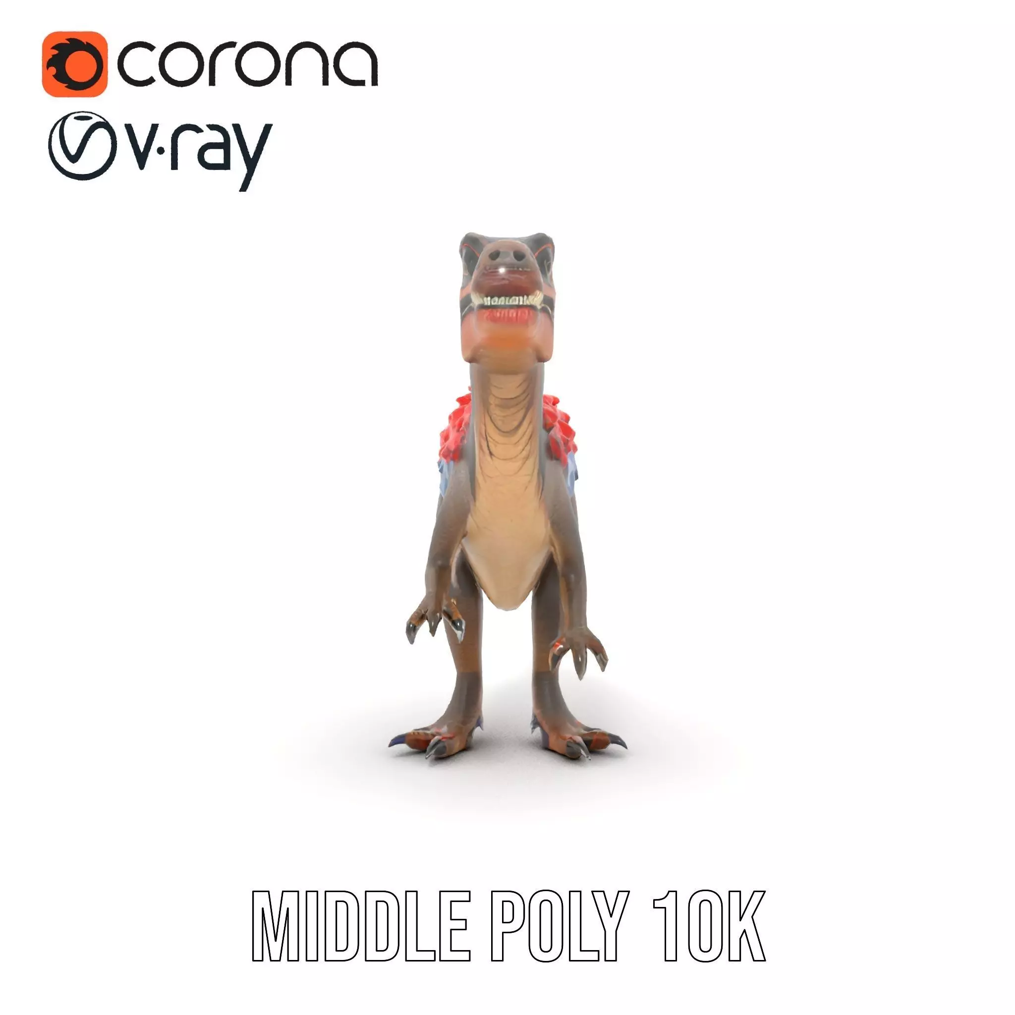 Fiery Feathered Dinosaur model pack Low-poly 3D model_17