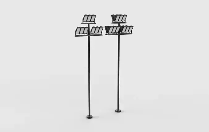 LED street lights 3D model