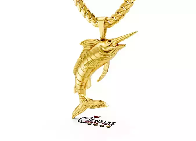 Custom Sword Fish Pendant - Fish Jewelry - Fish Necklaces 