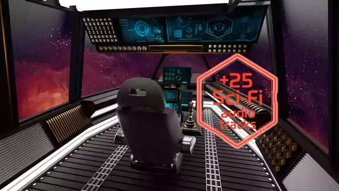 Sci-Fi Fighter Cockpit 3D Model With 25 Sci-Fi Music Tracks Low-poly 3D model Sci-Fi Fighter Cockpit 3D Model With 25 Sci-Fi Music Tracks Low-poly 3D model