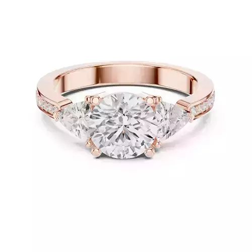 Round And Trillion Cut Engagement Wedding Ring 3DM STL Video