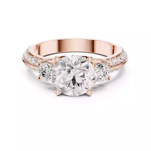 Knife Edge Shank Round Diamond Engagement Ring 3DM STL Video