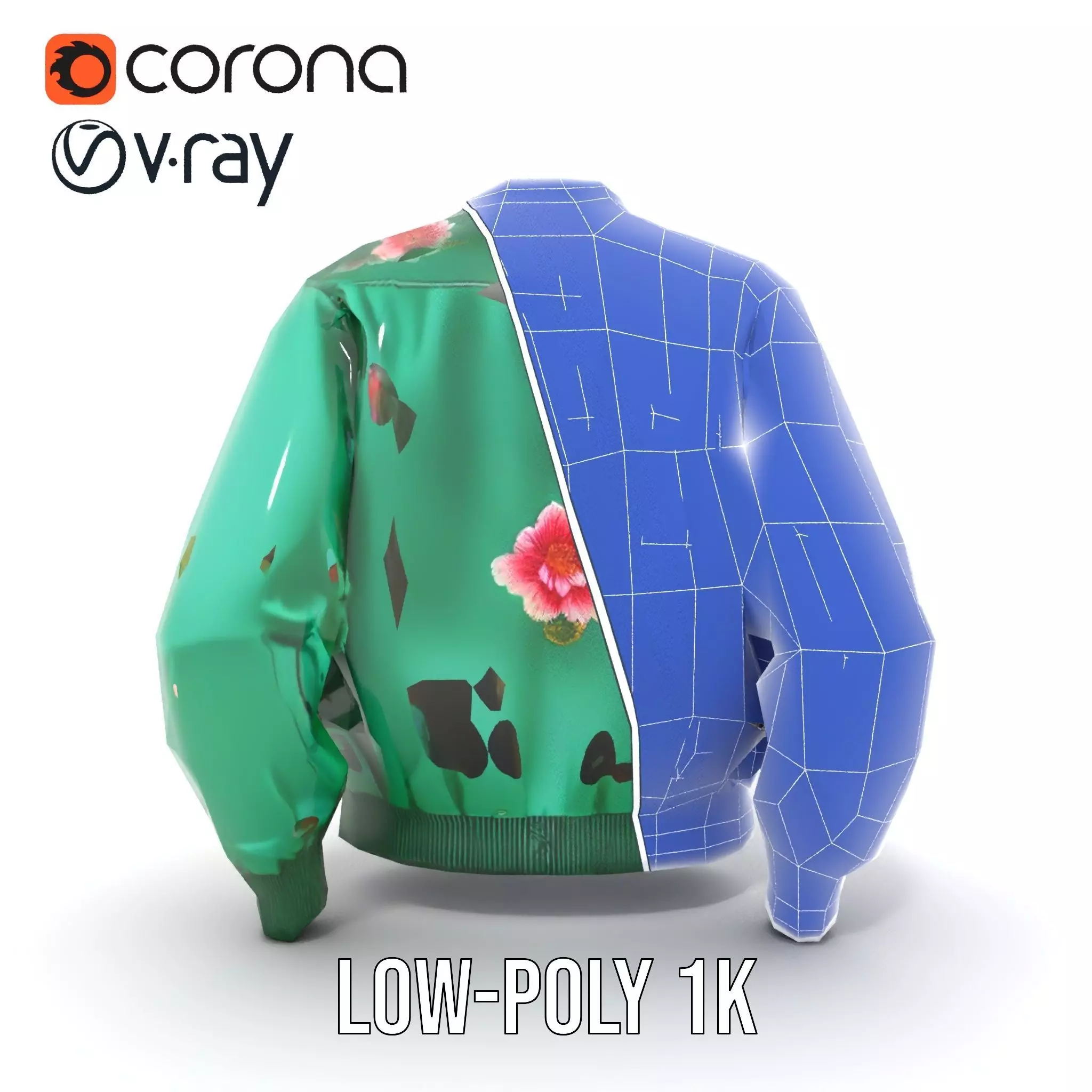 Floral Satin Jacket model pack Texture_29