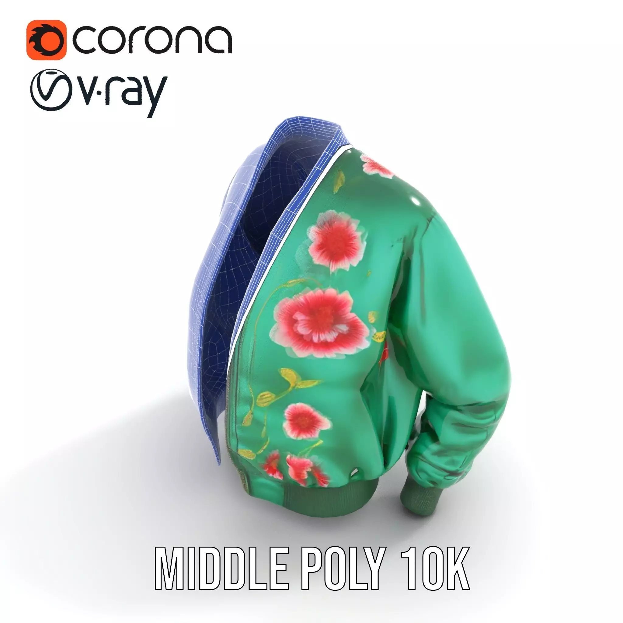 Floral Satin Jacket model pack Texture_17