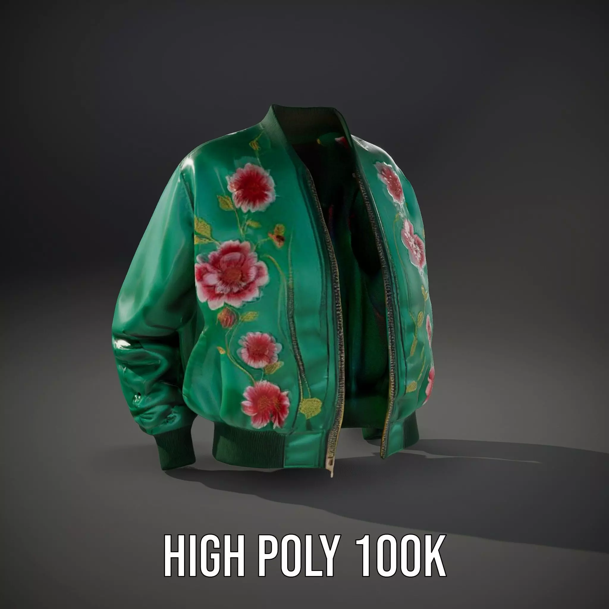 Floral Satin Jacket model pack Texture_9