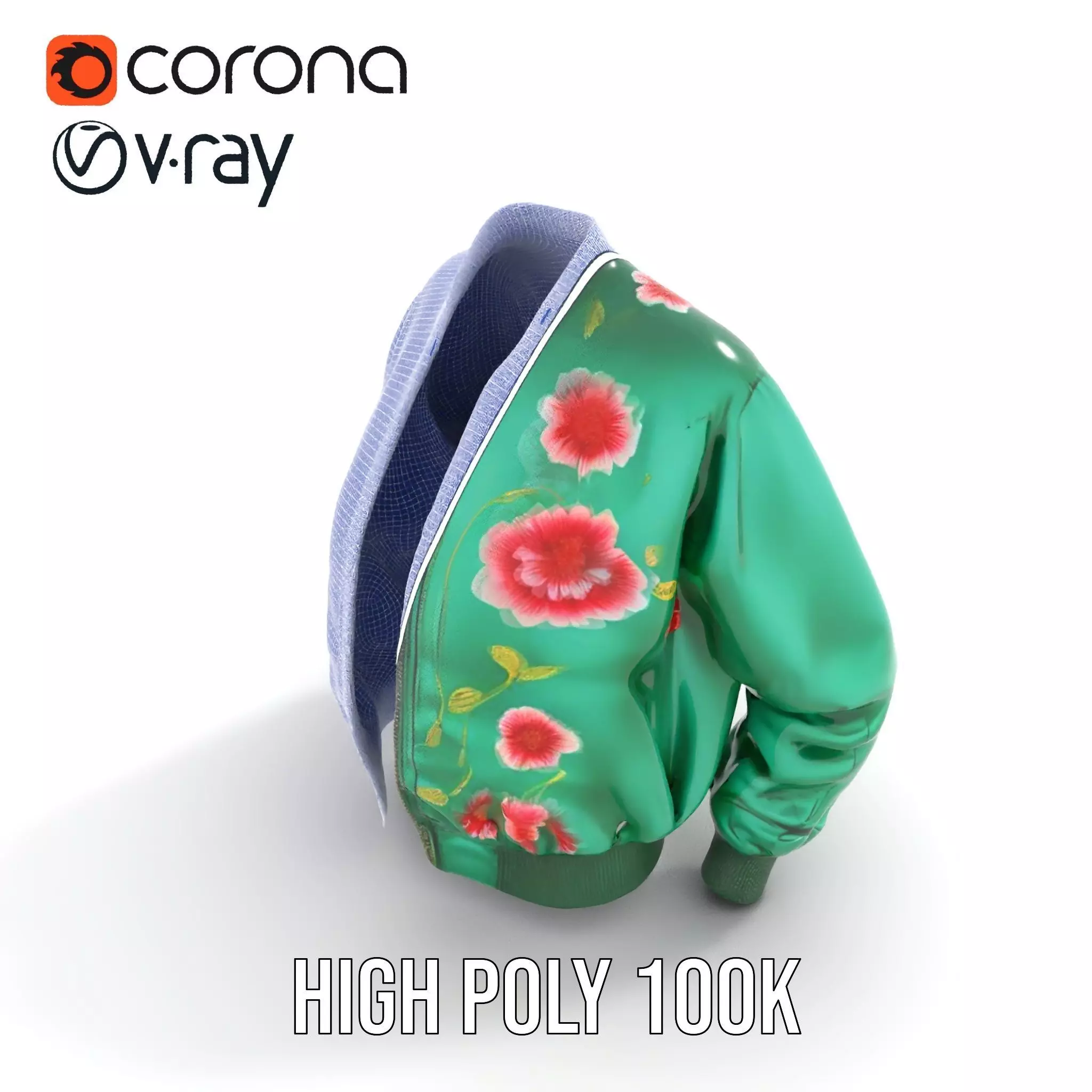 Floral Satin Jacket model pack Texture_21