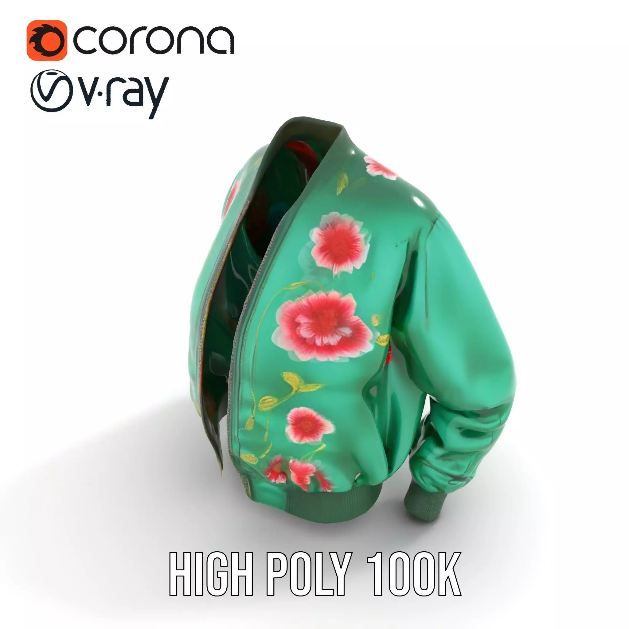 Floral Satin Jacket model pack Texture_14