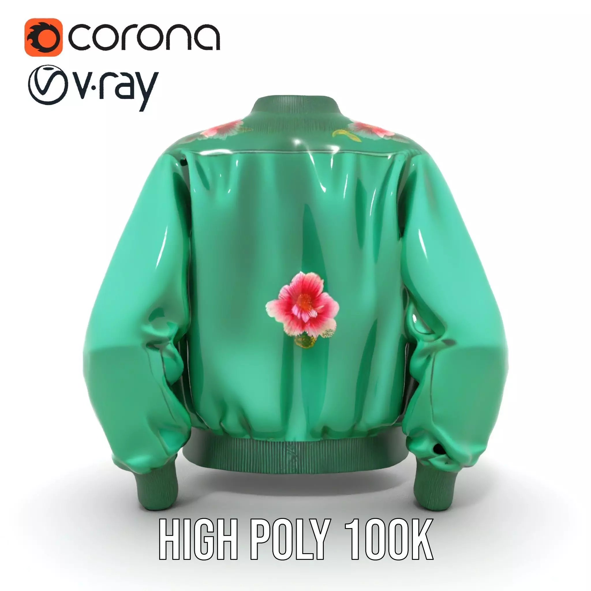 Floral Satin Jacket model pack Texture_33