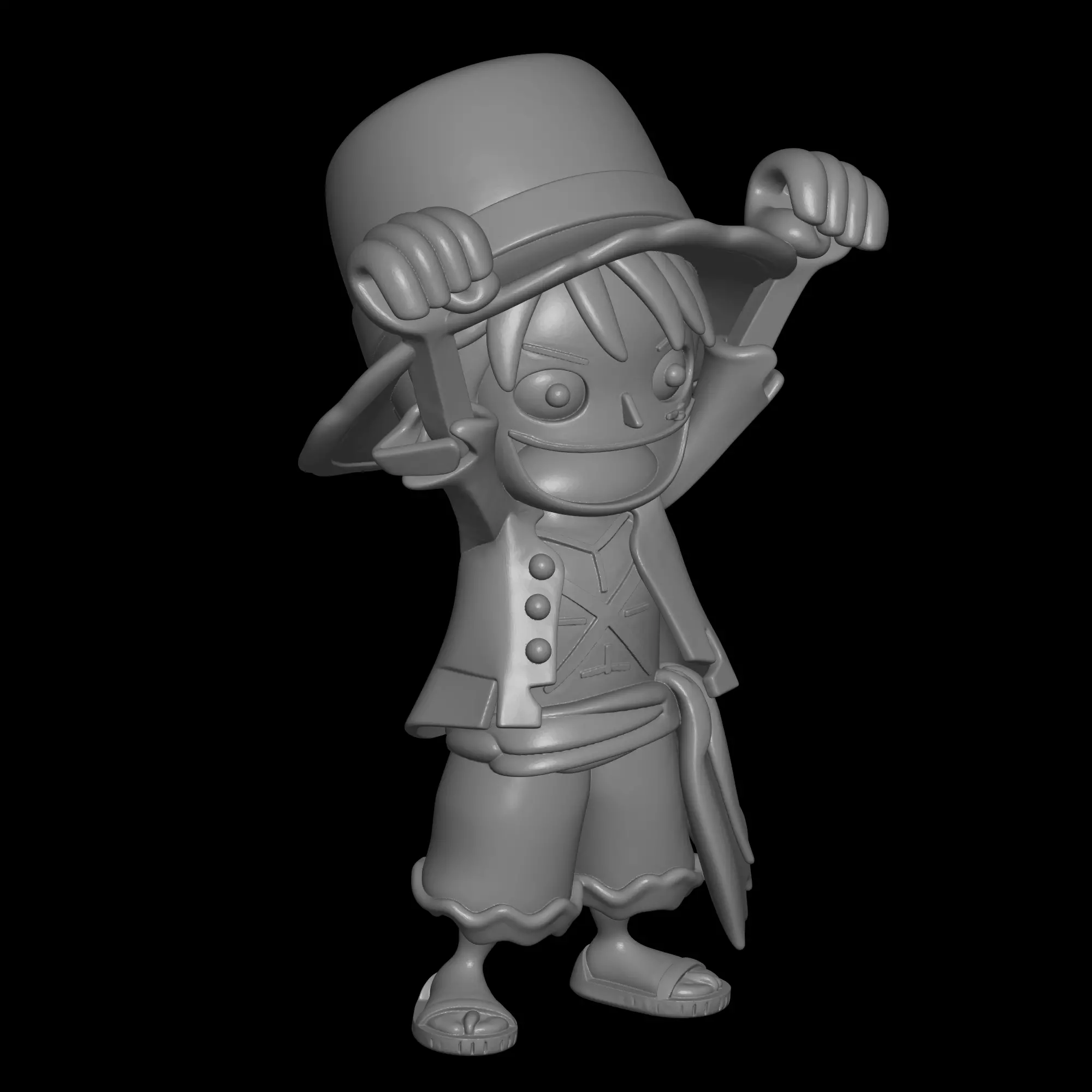 one piece Luffy 3D print model_3