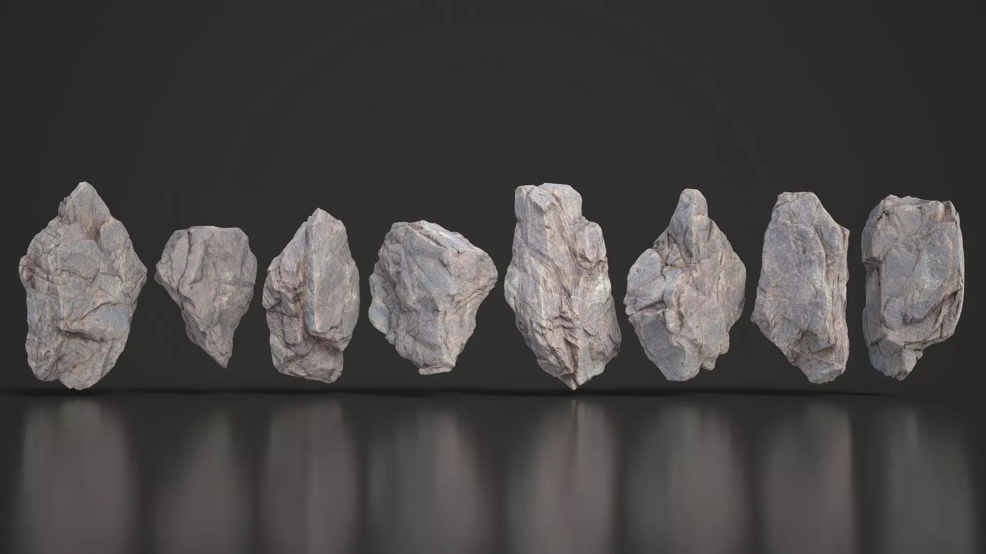 8 Modular Cliff Rocks 3D Pack 250902 Low-poly 3D model_1