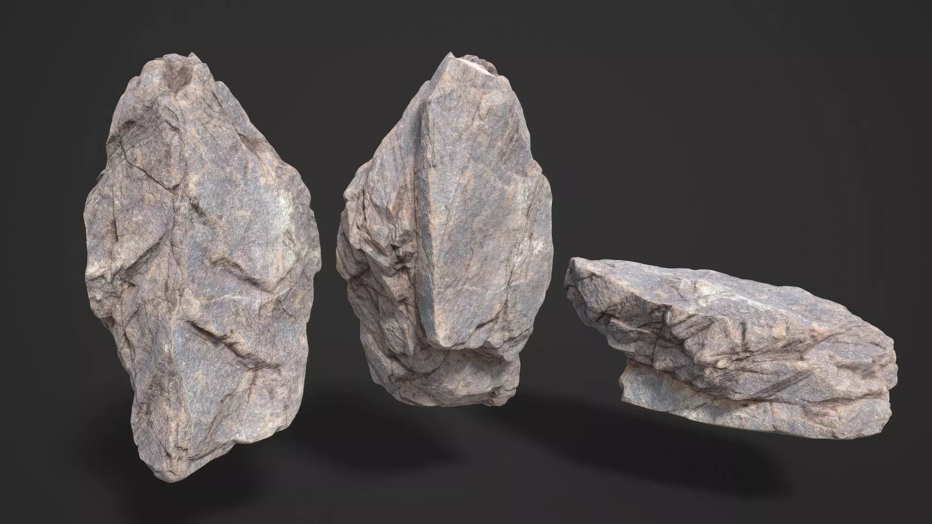 8 Modular Cliff Rocks 3D Pack 250902 Low-poly 3D model_3