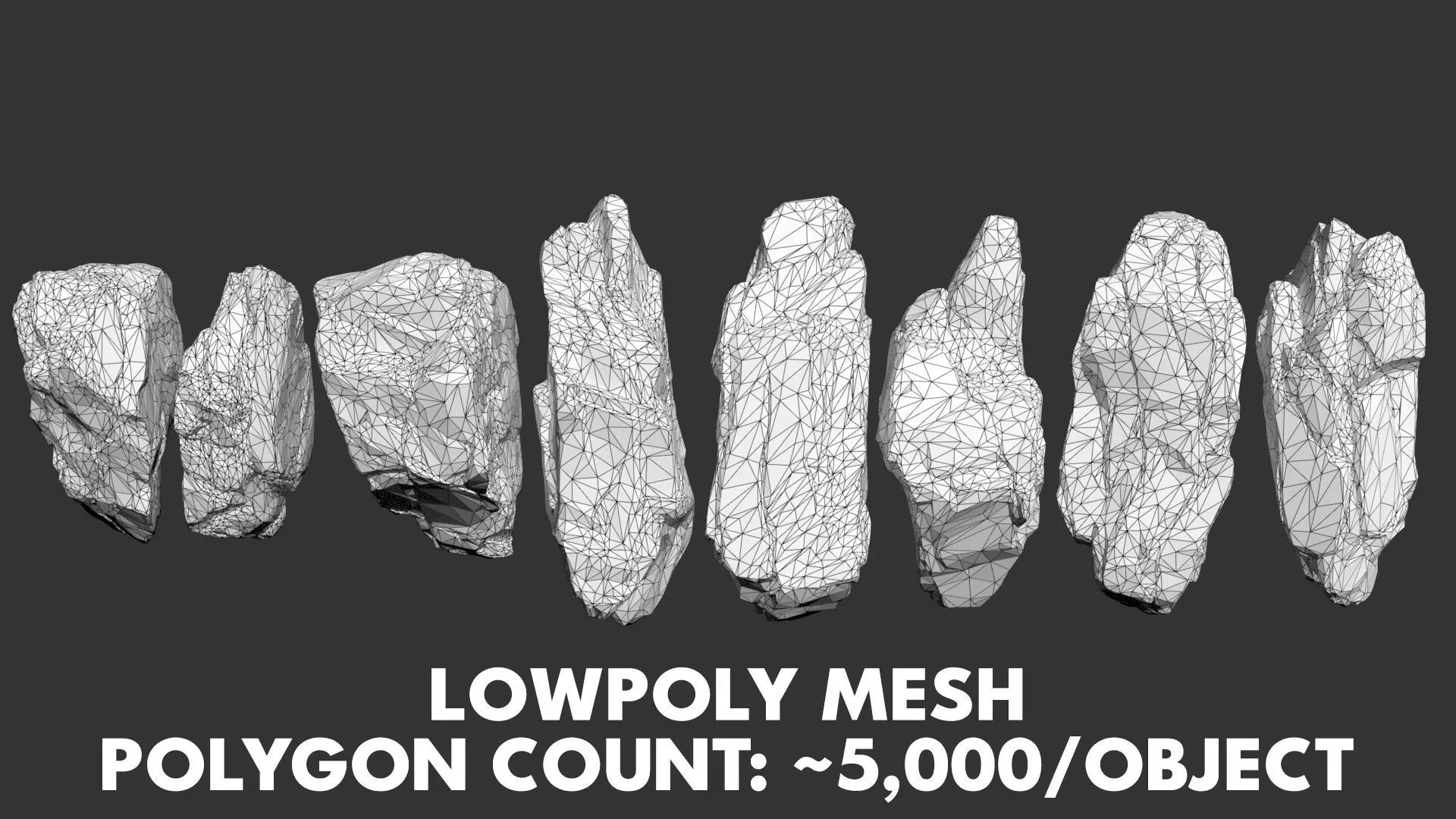 8 Modular Cliff Rocks 3D Pack 250902 Low-poly 3D model_11