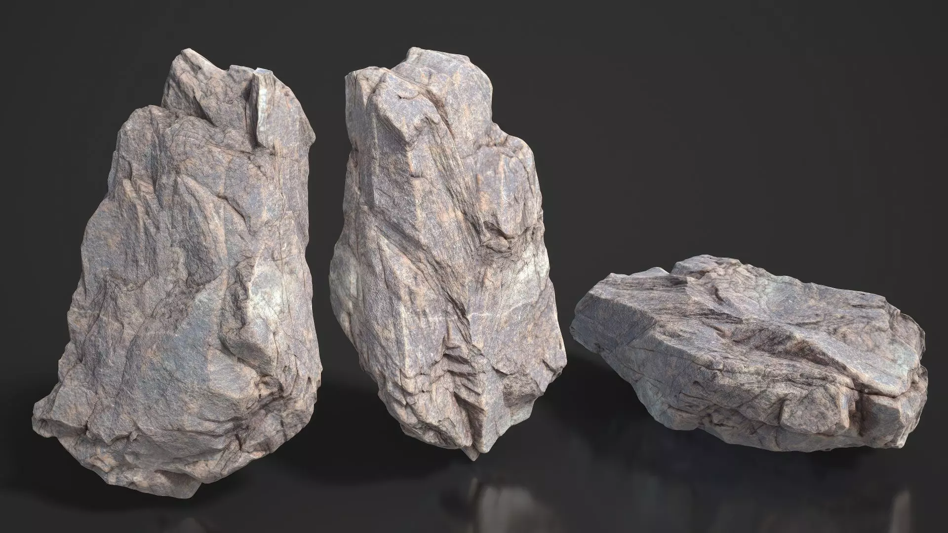 8 Modular Cliff Rocks 3D Pack 250902 Low-poly 3D model_6