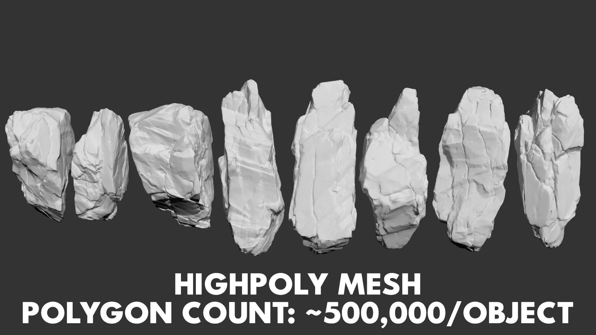 8 Modular Cliff Rocks 3D Pack 250902 Low-poly 3D model_10