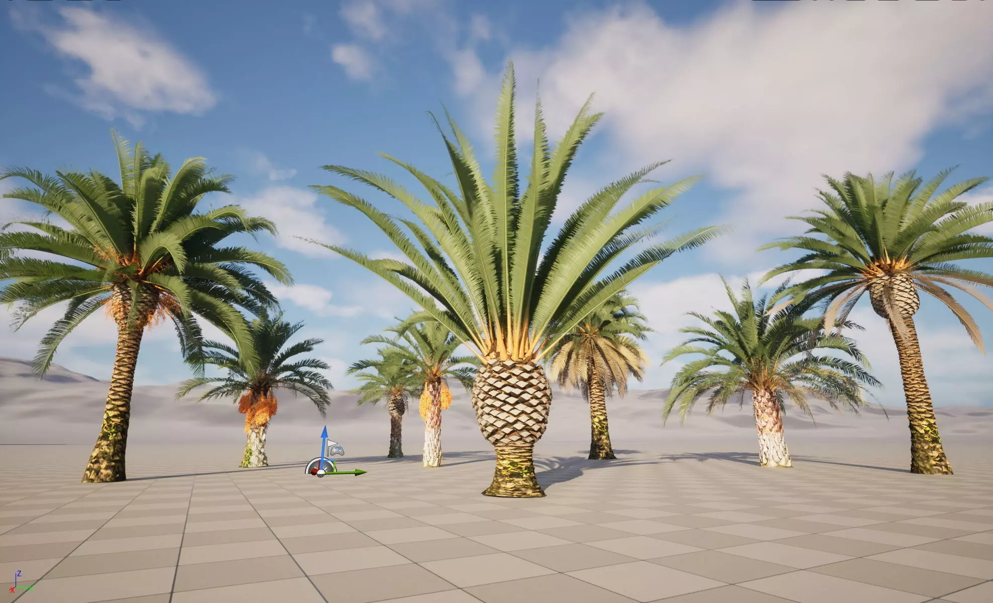Wind UE5 Plants - phoenix canariensis - Canary Island date palm Low-poly 3D model_4