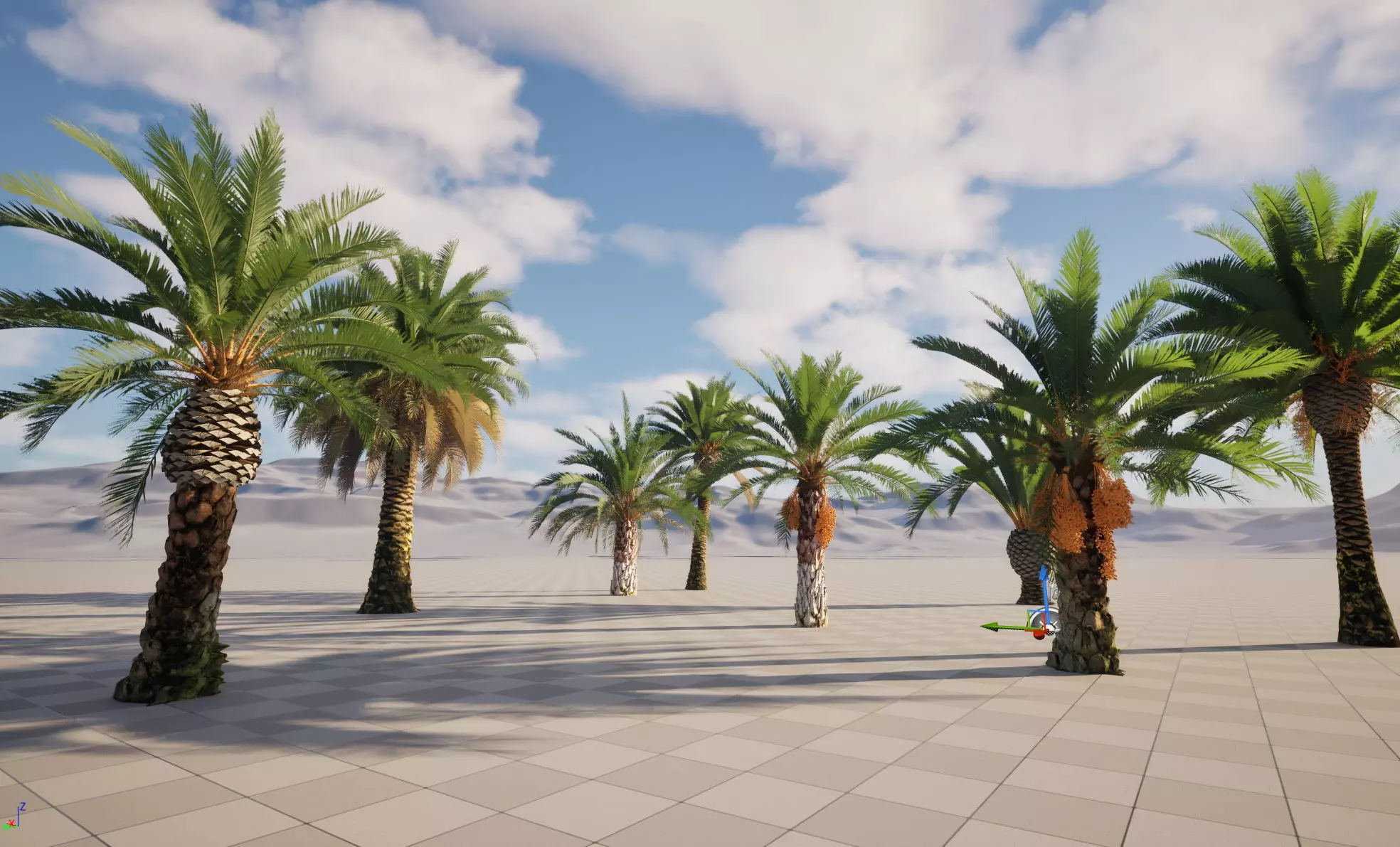 Wind UE5 Plants - phoenix canariensis - Canary Island date palm Low-poly 3D model_5