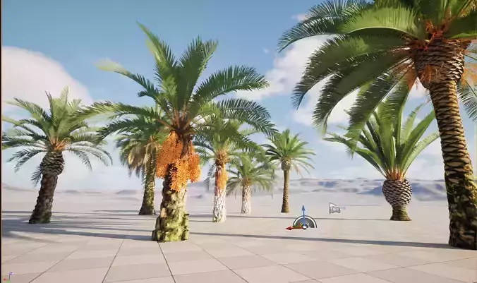 Wind UE5 Plants - phoenix canariensis - Canary Island date palm