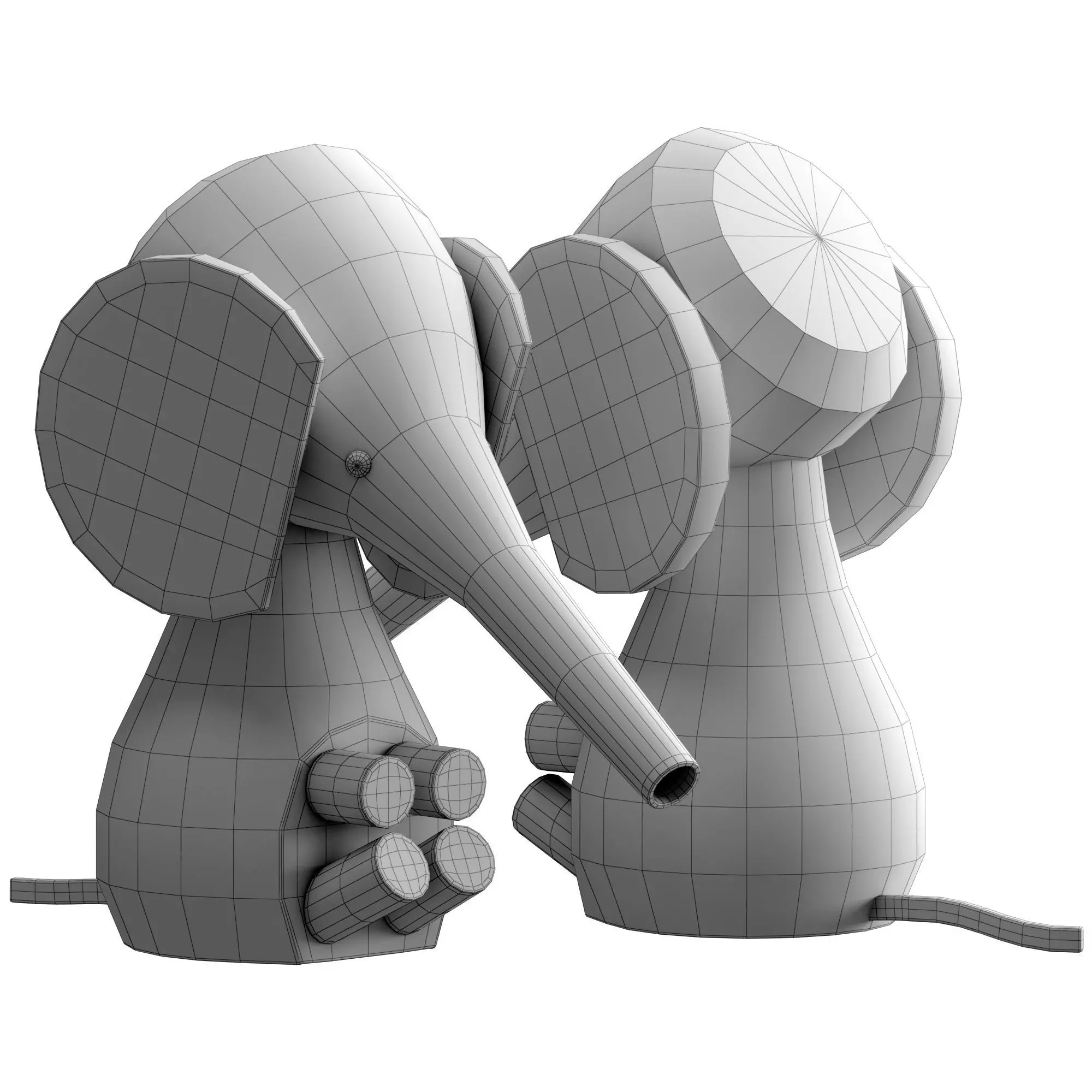 Wooden toys Low-poly 3D model_8