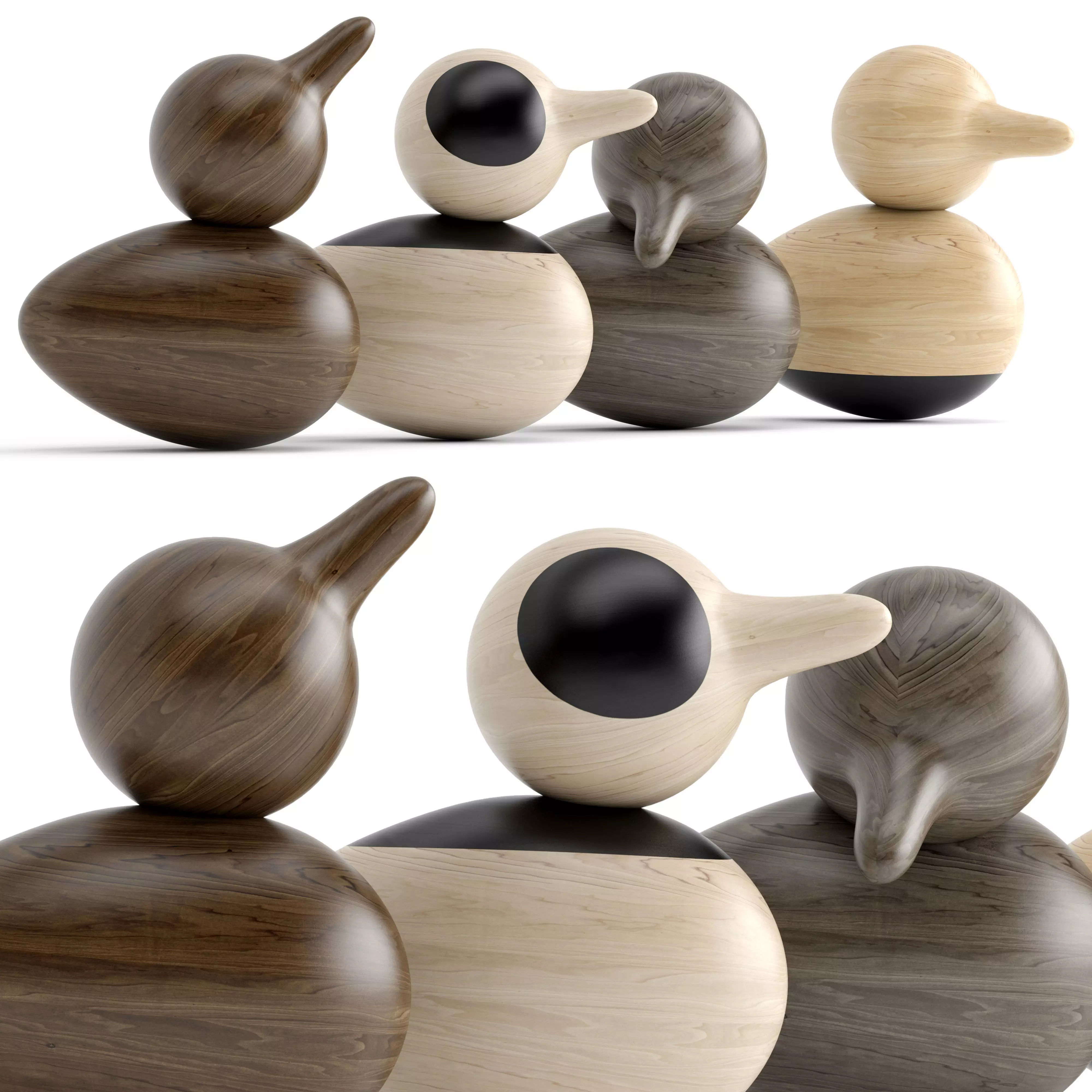 Wooden toys Low-poly 3D model_2