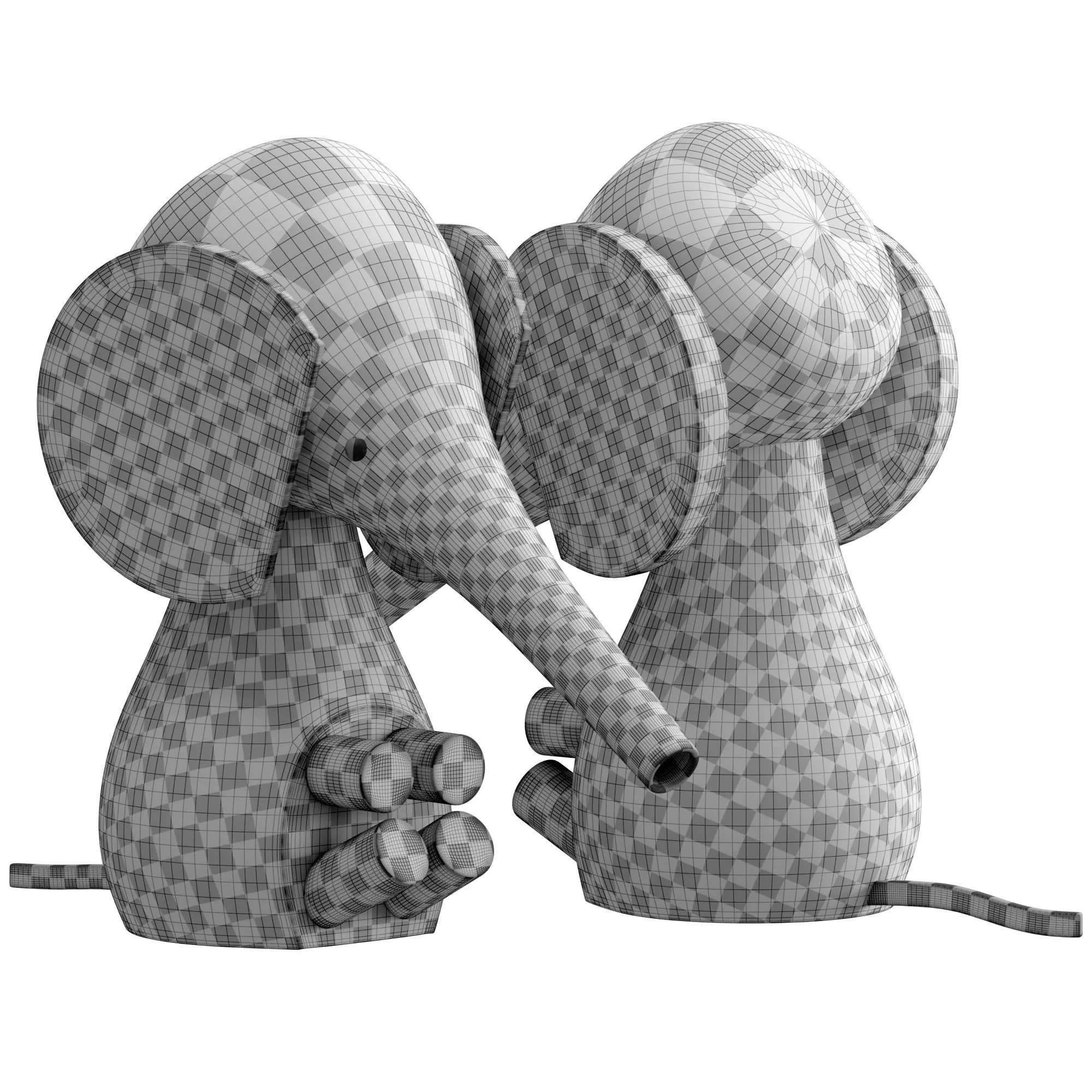 Wooden toys Low-poly 3D model_7