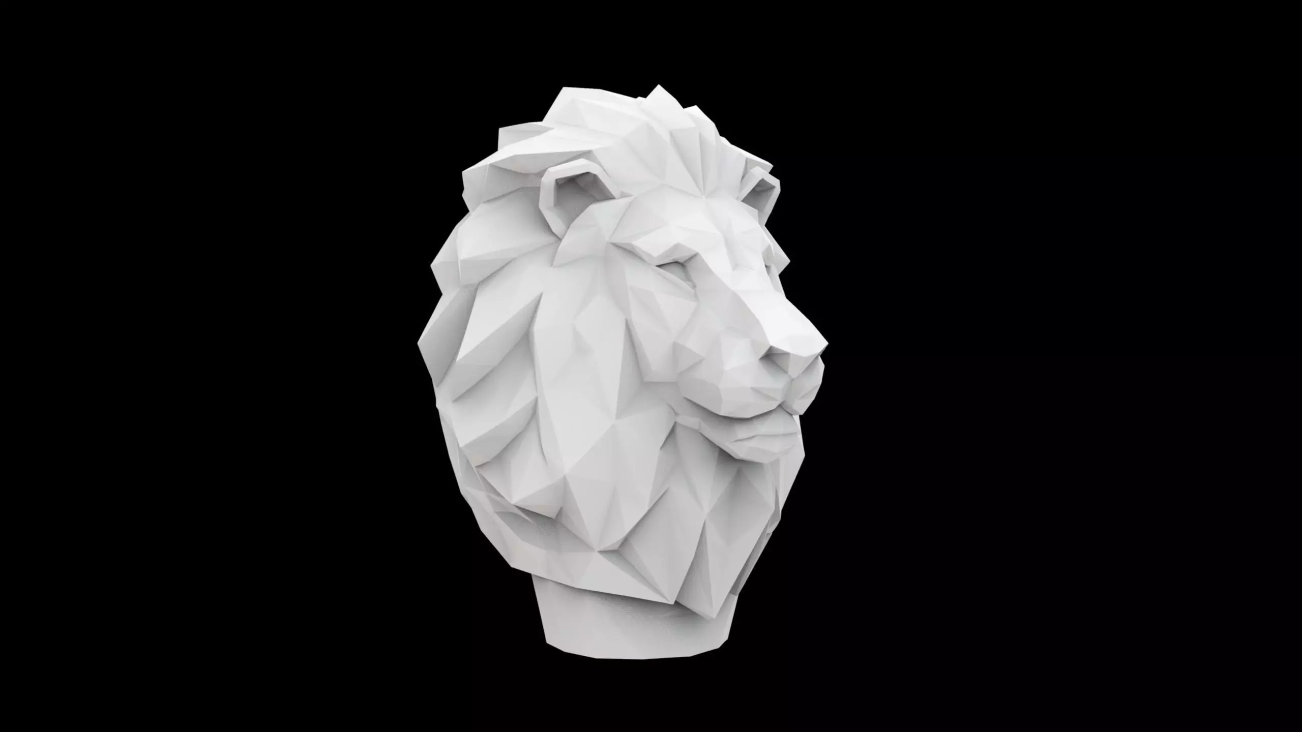 Polygonal Lion Head 3D Print Model 3D print model