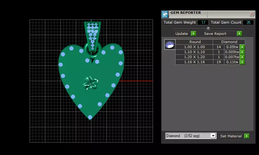 heart gold pendant  3D print model_5