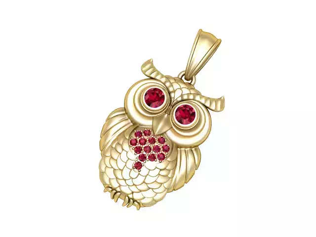 3d owl pendant 3d printable model 
