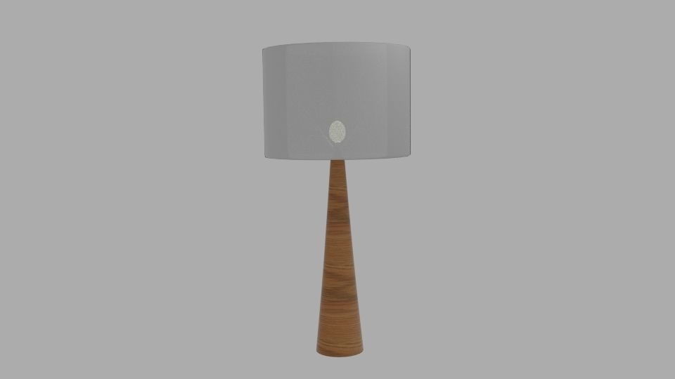 Oak Conical Table Lamp Low-poly 3D model_2