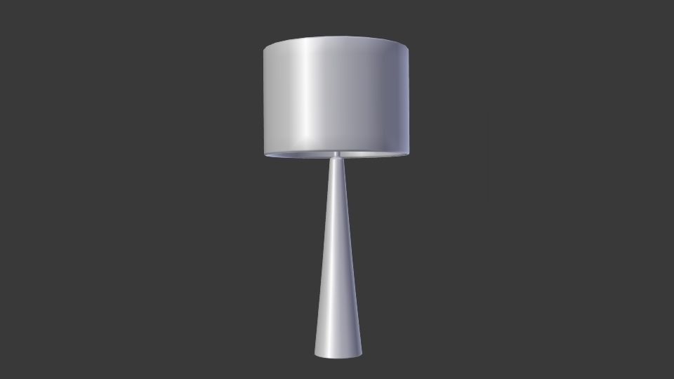 Oak Conical Table Lamp Low-poly 3D model_4