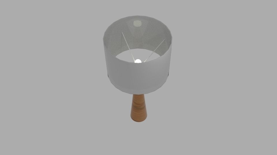 Oak Conical Table Lamp Low-poly 3D model_3
