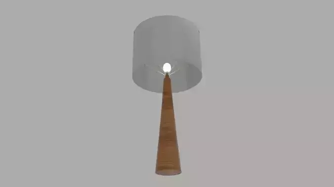 Oak Conical Table Lamp Low-poly 3D model