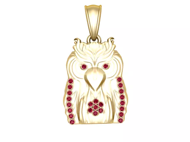 gold bird pendant 3d printable model  3D print model_1