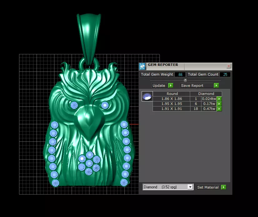 gold bird pendant 3d printable model  3D print model_5
