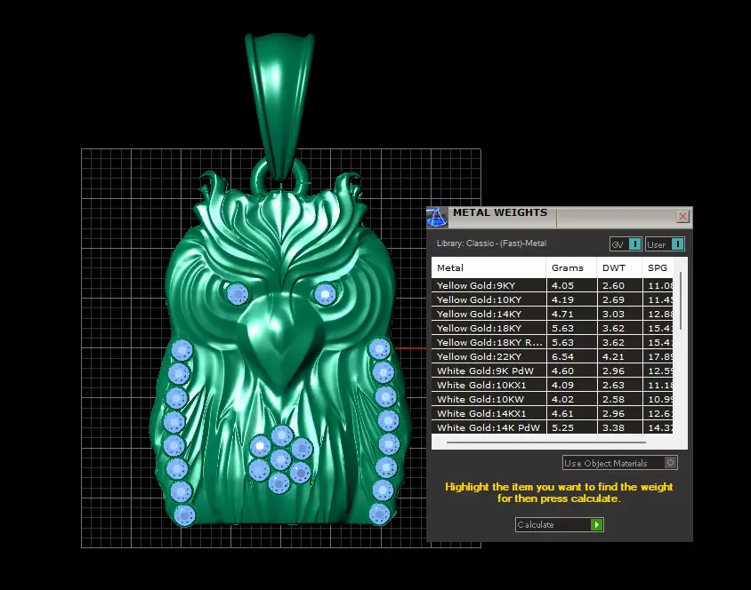 gold bird pendant 3d printable model  3D print model_6