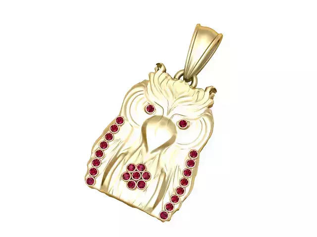 gold bird pendant 3d printable model 