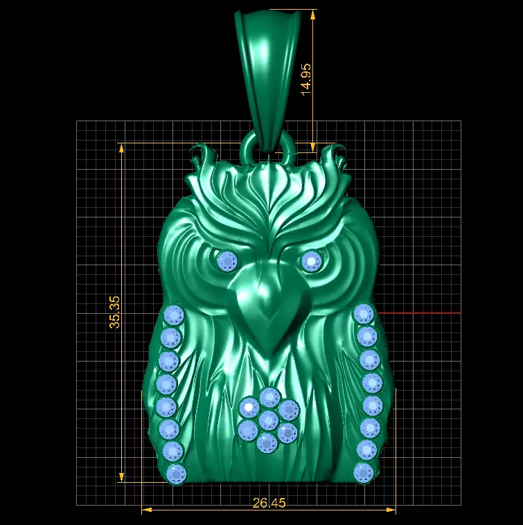 gold bird pendant 3d printable model  3D print model_3