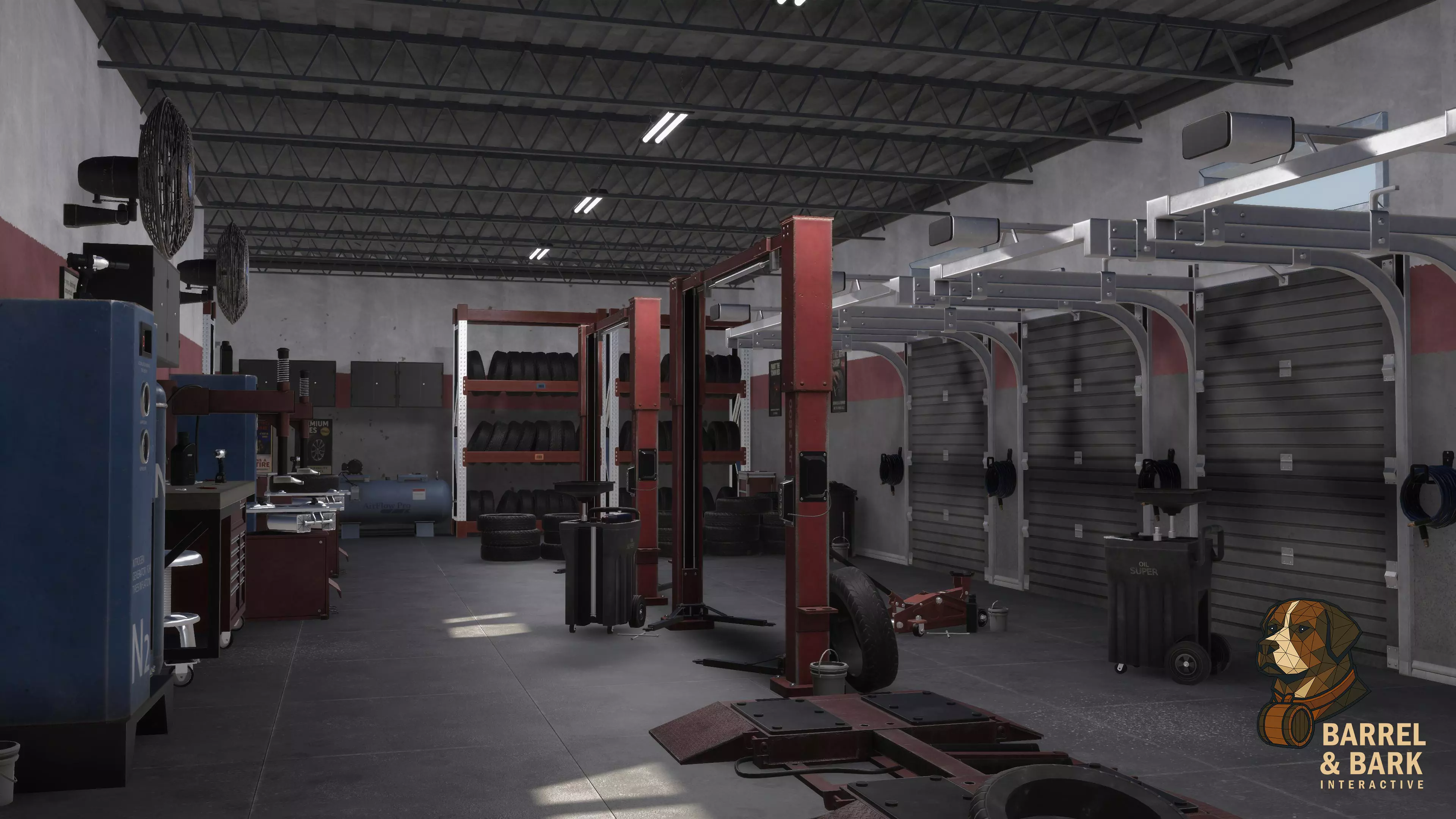 Tire Repair Shop Low-poly 3D model_0