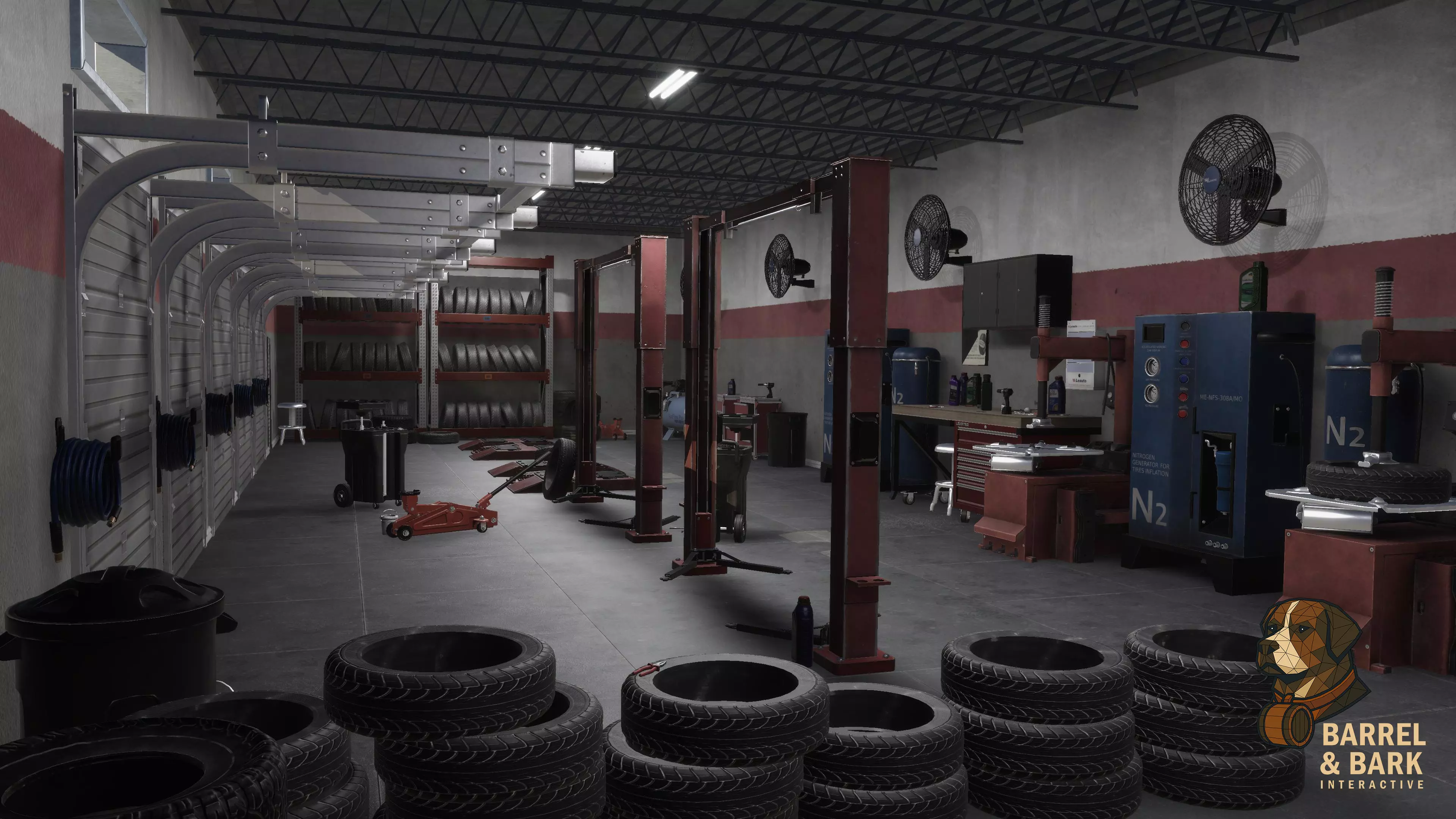 Tire Repair Shop Low-poly 3D model_7