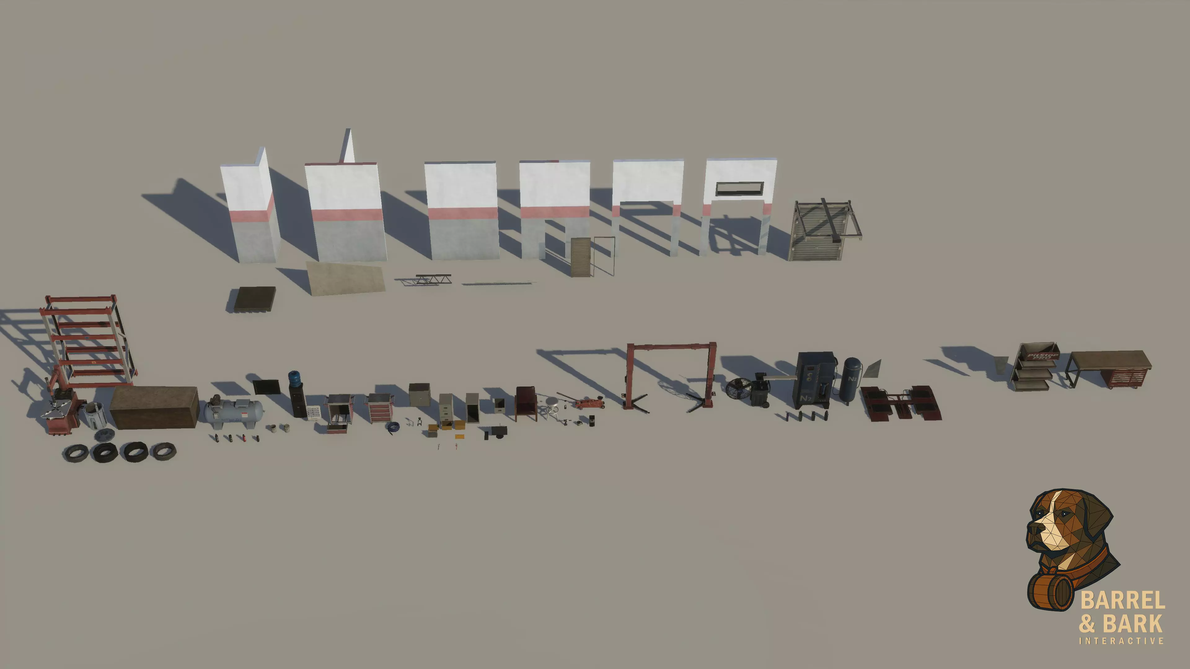 Tire Repair Shop Low-poly 3D model_23