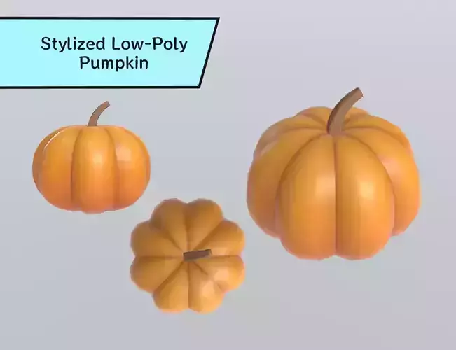 Stylized Low-Poly Pumpkin Low-poly 3D model