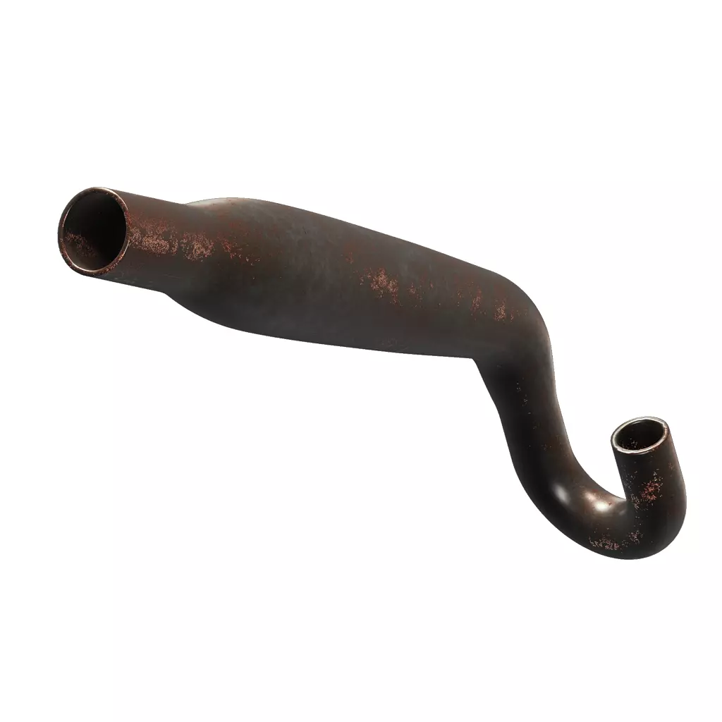 Rusty Exhaust Muffler Pipe 3D model_1