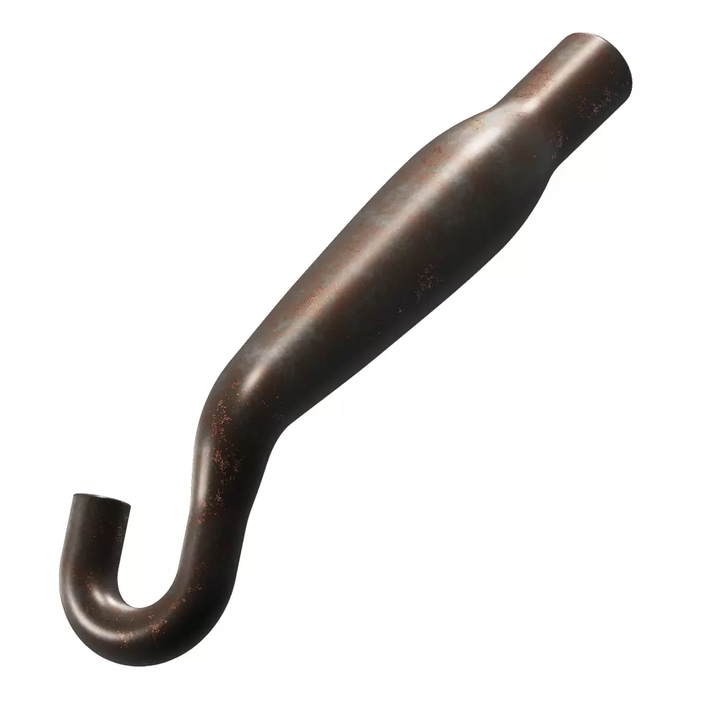 Rusty Exhaust Muffler Pipe 3D model_3