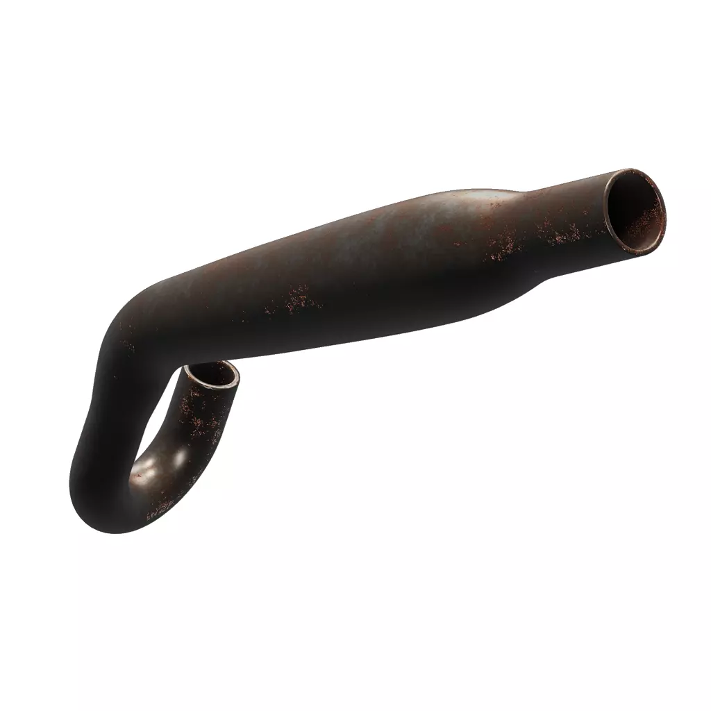 Rusty Exhaust Muffler Pipe 3D model_2