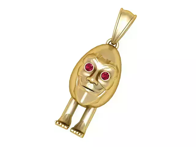 egg face gold pendant 3d printable model