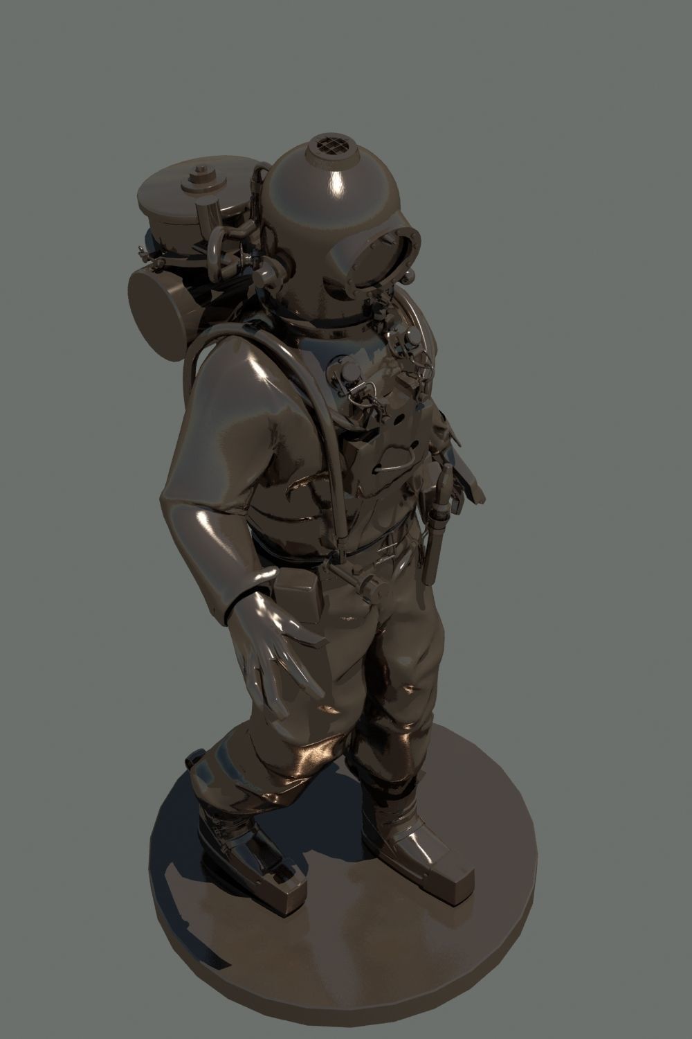 Roquayrol-Denayrouze man in diving suit 3D model_4