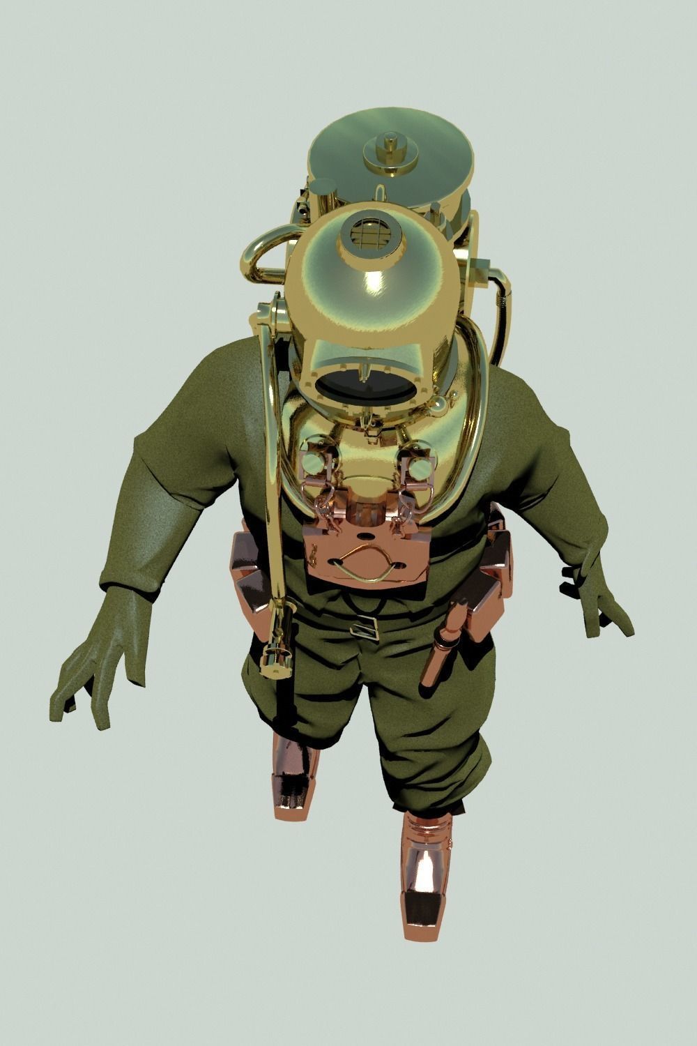 Roquayrol-Denayrouze man in diving suit 3D model_13