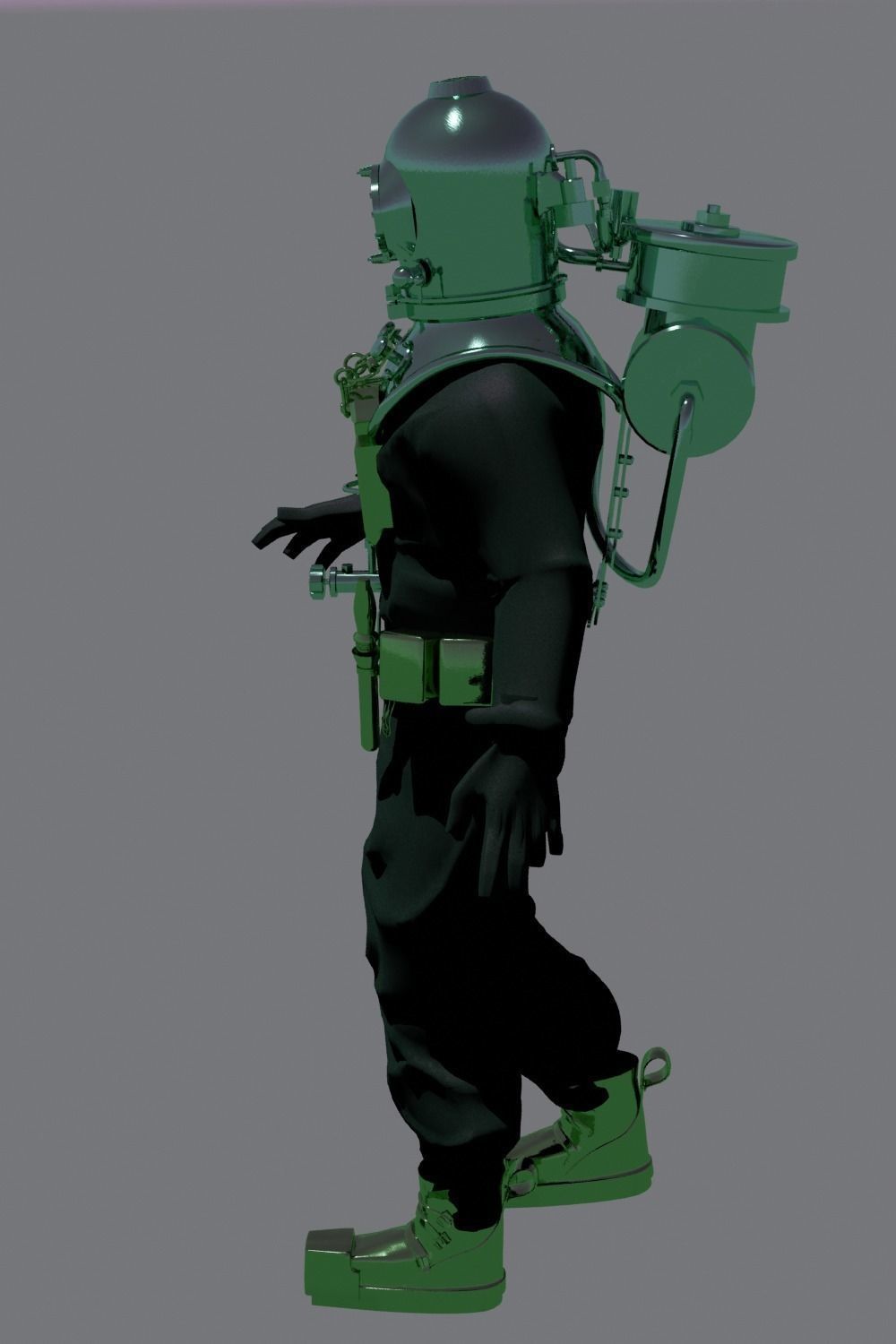 Roquayrol-Denayrouze man in diving suit 3D model_12