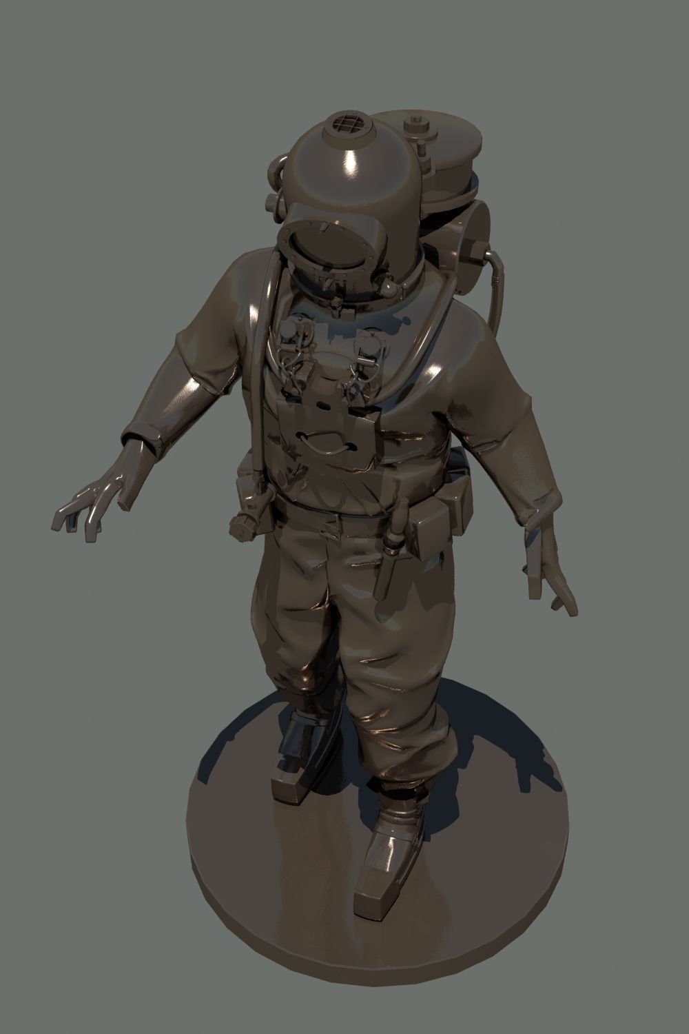 Roquayrol-Denayrouze man in diving suit 3D model_1